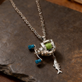 Mini fishing reel necklace