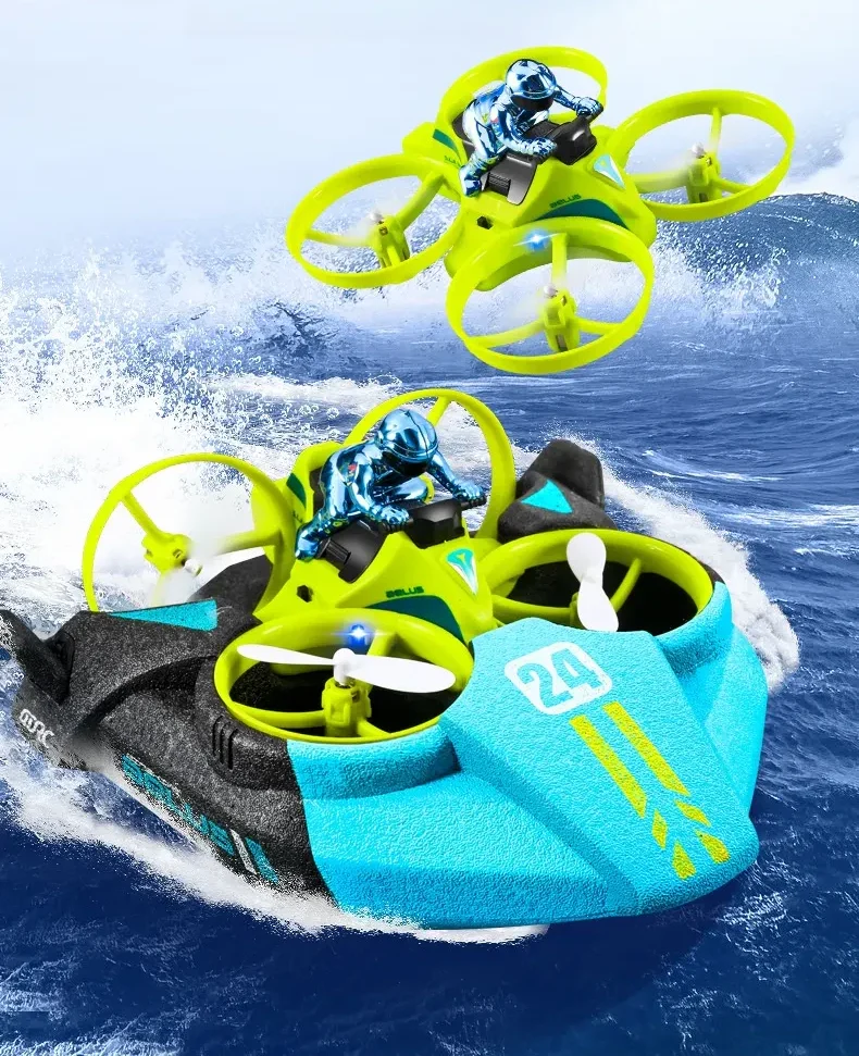 A new 3-in-1 children's toy for boys, combining land, sea, and air capabilities, including an underwater remote-controlled airplane, perfect as a holiday gift.