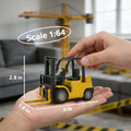 1:64 Bluetooth Desktop Mini Alloy Remote Control Forklift with Pallet - Engineering Model Toy