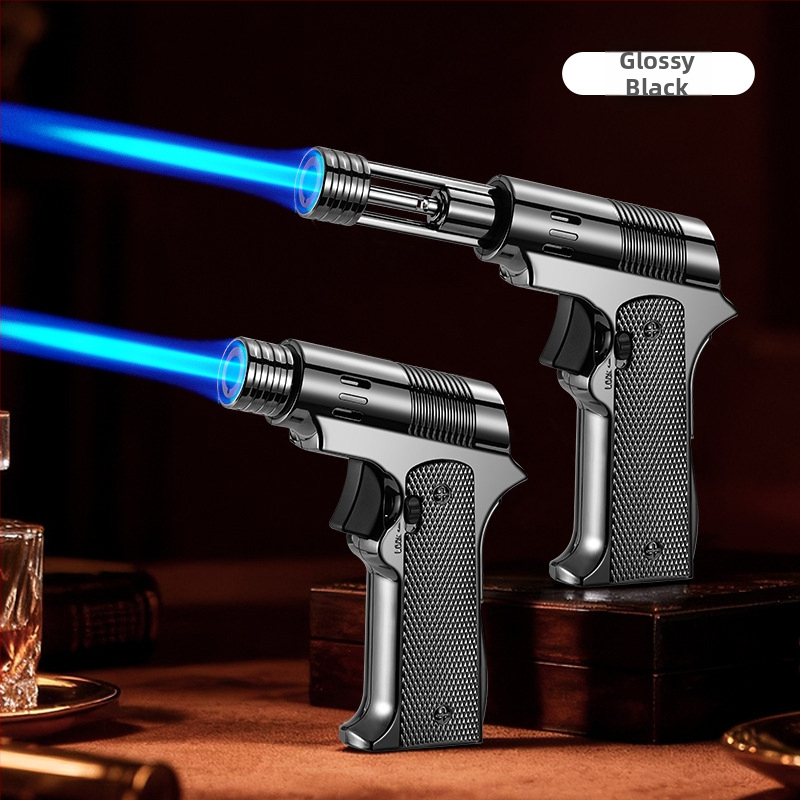 Mechanical telescopic lighter, high temperature and high power, windproof spray gun, suitable for outdoor barbecues and baking, Father's Day gift.