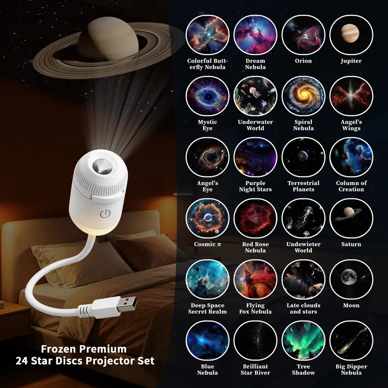 USB starry night light, suitable for home scenes, small footprint, clear projection. Usb Charging Lampara Usb C Rechargeable Usb Led outdoorfun