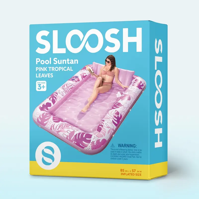 Inflatable Tanning Pool Lounge Float With Cup Holder, 70“X46”/85″ x 57″ Extra Large Pool Floats Adult with Pillow, 4 in 1 Suntan Tub Raft Floatie, Sunbathing Bed Lounge for Water Blow Up Kids Ball Pit Party Gifts