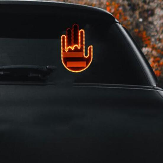 Car Gesture Tail Light LED Indicator with Remote Control Easy Install Back Window Sign Battery-powered Car Indicator Beam Car Gadget for Fun Safety
