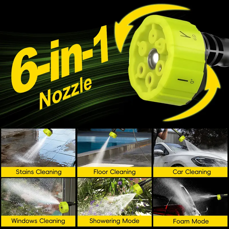 【FathersDayGift】SEESE Cordless Pressure Washer and Single Port Charger Base, Bottle Portable Washer for Car,Home Cleaning & Garden Watering