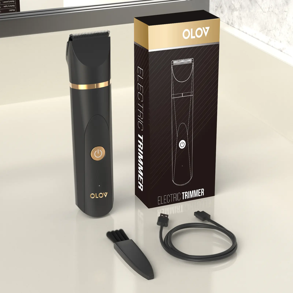 [FathersDayGift] OLOV Anti-Nick Body & Ball Trimmer - Safe Ceramic Blade Groomer for Men