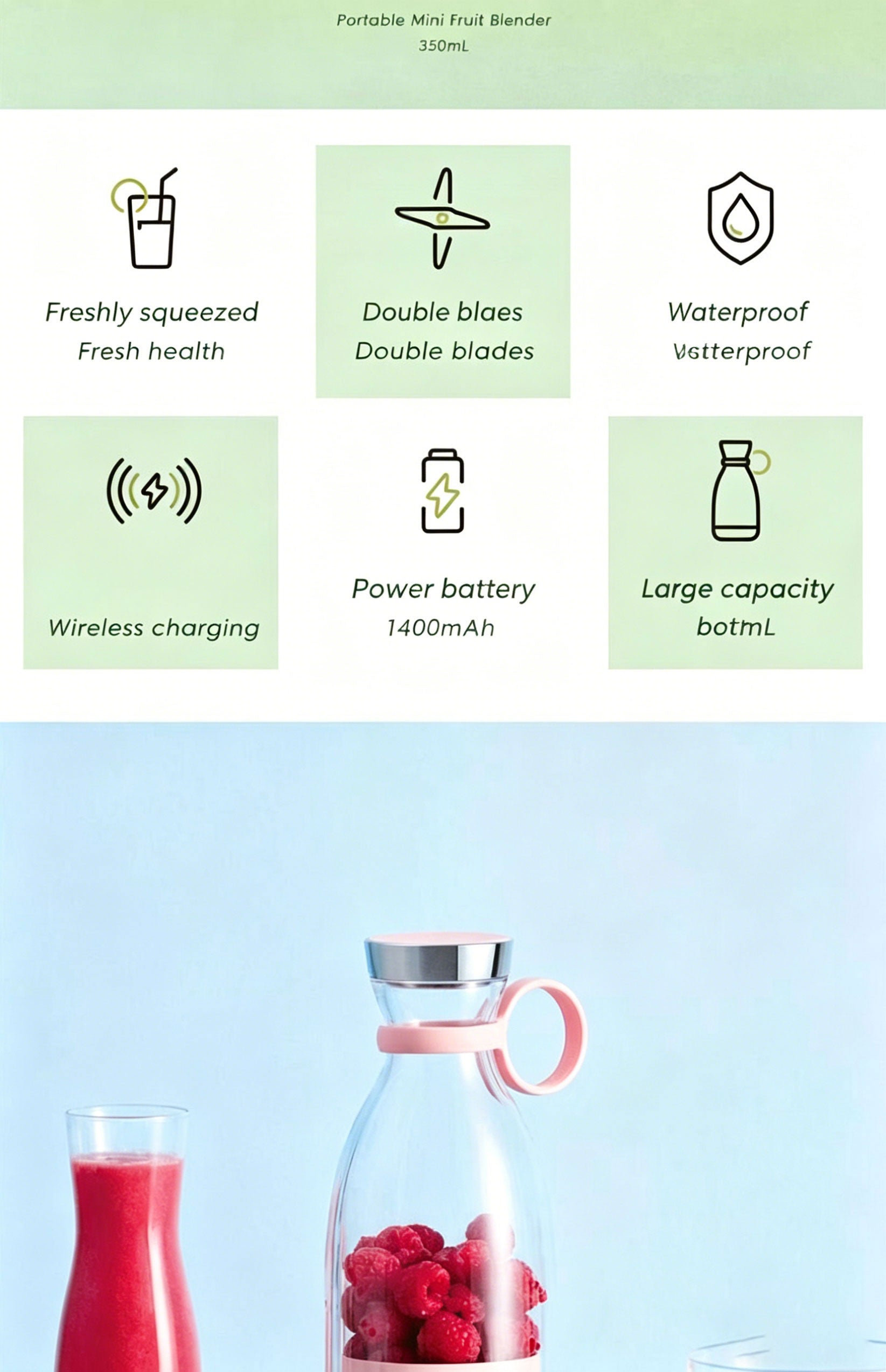 Portable wireless juicer cup