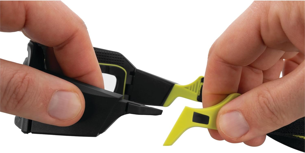Performance Tool W2699 Firepoint 300LM Li-Ion Lighted Safety Glasses - Cushioned Insert, Water-Resistant, Anti-UV, Anti-Scratch, Impact-Resistant, Black/Green