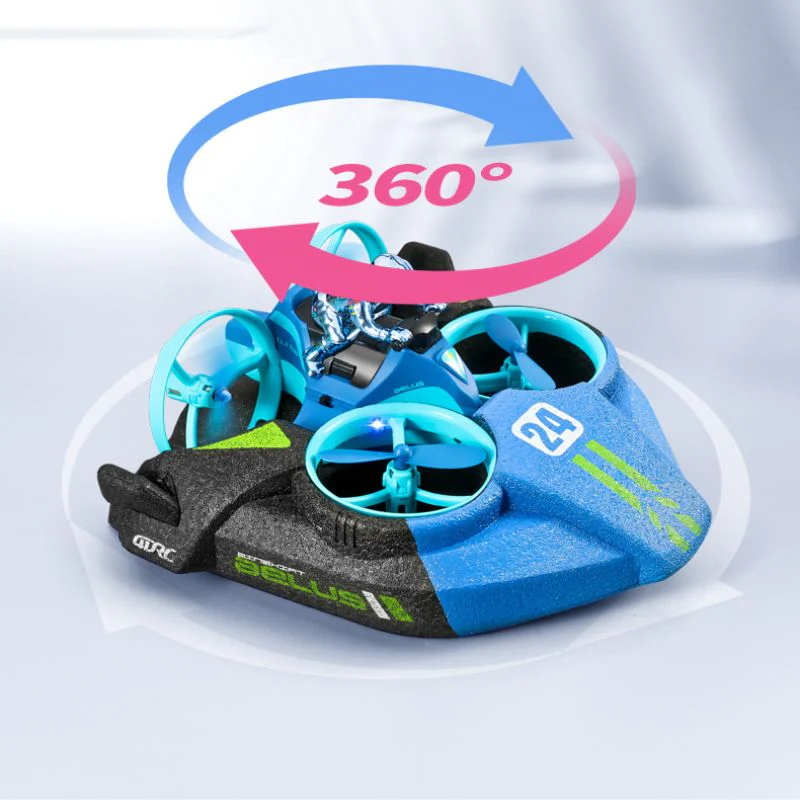 A new 3-in-1 children's toy for boys, combining land, sea, and air capabilities, including an underwater remote-controlled airplane, perfect as a holiday gift.