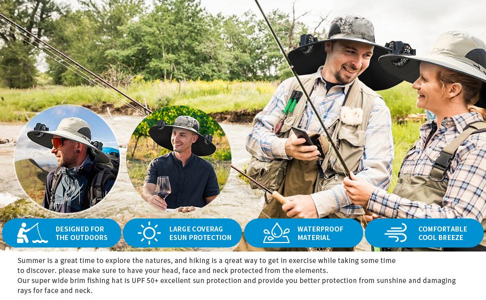 New Solar Fan Outdoor Fishing Hat-Solar Sun Protection Sun Hat with Fan Solar Fan Hat Dual Power Supply Fan Outdoor Fan