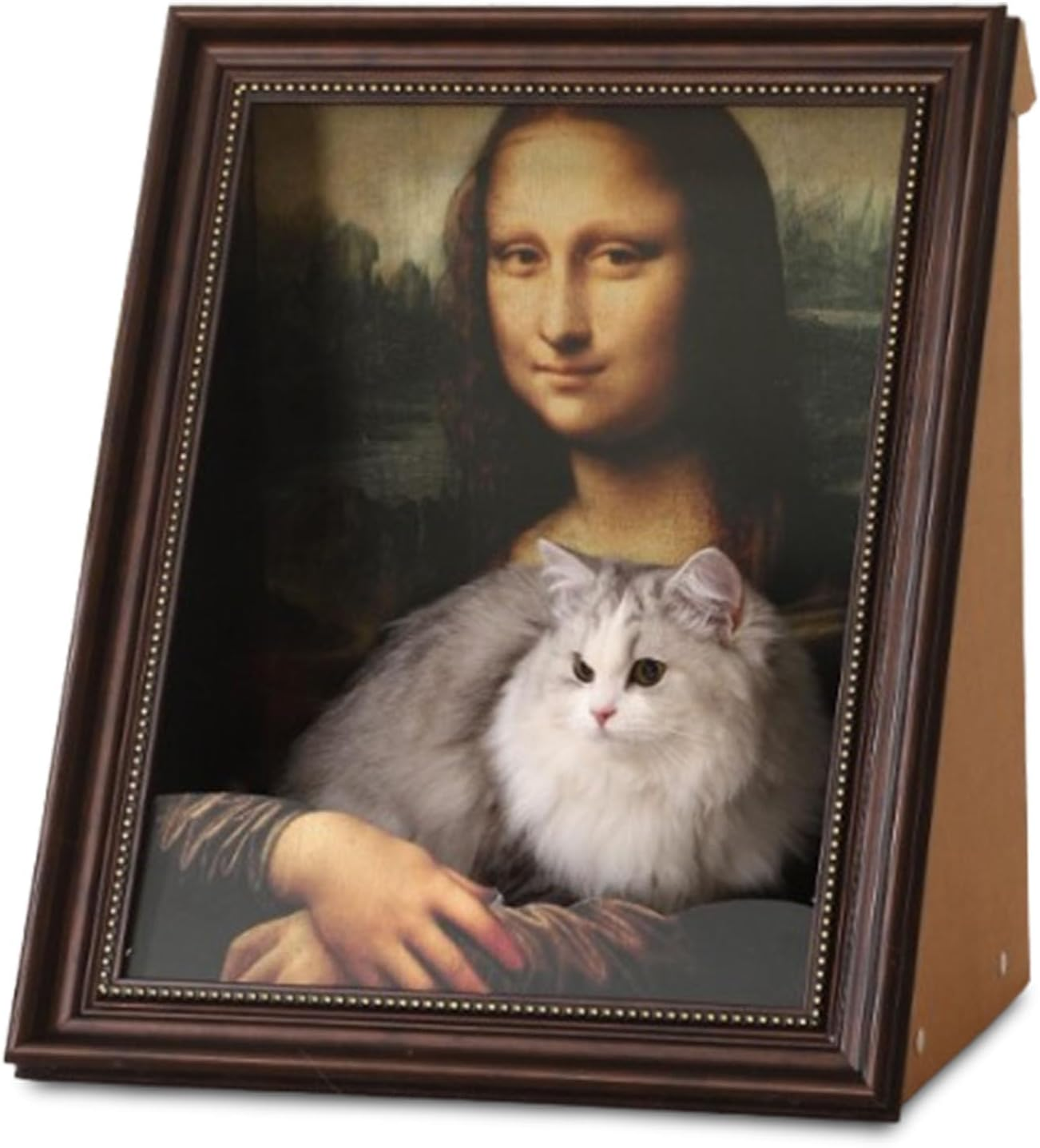Mona Lisa Cat Scratcher Bed, Cat Living in Famous Painting, Art 4D Oil Painting Frame Nest for Artist Kitten, Easy-to-Assemble Bed Couch Cave Condo Creative Home Decoratioz