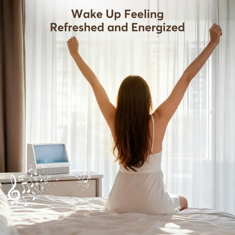 Dynamic Sunrise Alarm Clock , 12 White Noise Machine for Sleep,  Buttons and Remote Control,  10 Nature Scenes, Dimmable Night Light for Heavy Sleeper, Adults, Kids,Decor Home Goods