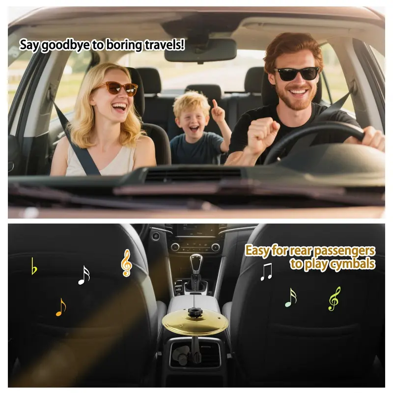 Car Crash Cymbal, Car Crash Cymbal Air Vent, Car Symbol Drum Cymbal Air Vent, Tlkiaa Easy Clip-On Mini Cymbal for Music Lovers, Compact Durable Car Accessory Percussion Instrument Christmas Gift
