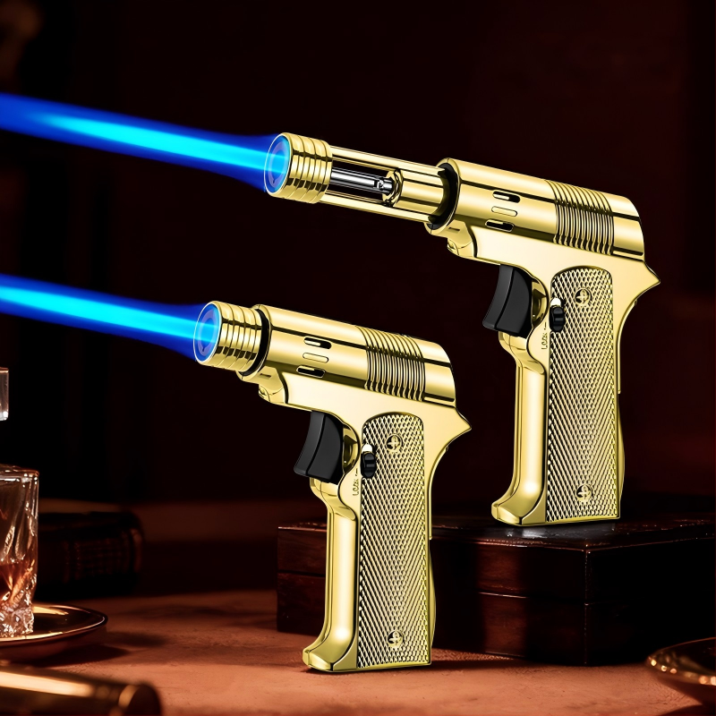 Mechanical telescopic lighter, high temperature and high power, windproof spray gun, suitable for outdoor barbecues and baking, Father's Day gift.
