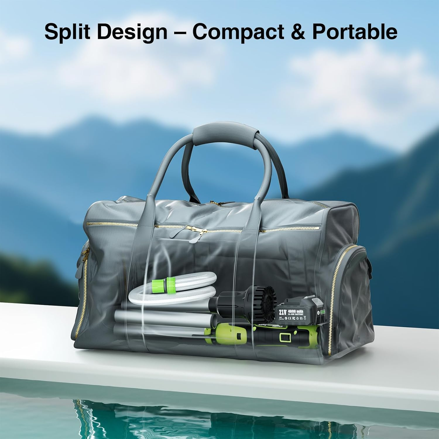 Cordless Stick Water Transfer Pump, Portable Battery Powered Sump Pump with 2PCS 4000mAh Rechargeable Batteries, 720GPH, 32FT Lift for Pool/Garden/Pond/Boat/RV/Rain Barrels/Outdoor Draining