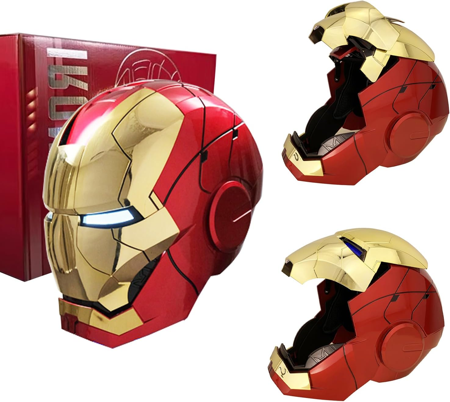 Iron Hero MK 5 1:1 Wearable Helmet :Voice, Touch, and Remote Control, Realistic Sound Effects, Can Cosplay and Collectible Figures for Man and Teen Ideal Gift