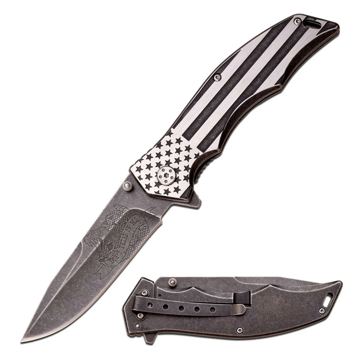 MTech USA Patriotic Folding Pocket Knife MX-A849CL 5" Closed 3.75" 3MM BLADE, USA Flag Knife