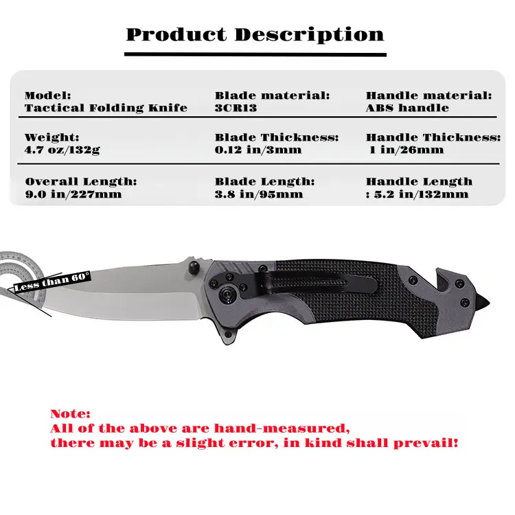 Stainless steel Multifunctional folding knife Glass Breaker, Seat Belt Cutter - EDC Sharp Folding Knives - Small Tool for Camping Hiking - Gifts for Men, Women Compact Folding Grip Knife