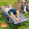#Summervibes Naudacaa Folding Camping Cot with 2-Sided Mattress – Heavy-Duty, Portable Guest Bed for Camping, Travel, Outdoor & Indoor Use, Supports up to 880 lbs Blue