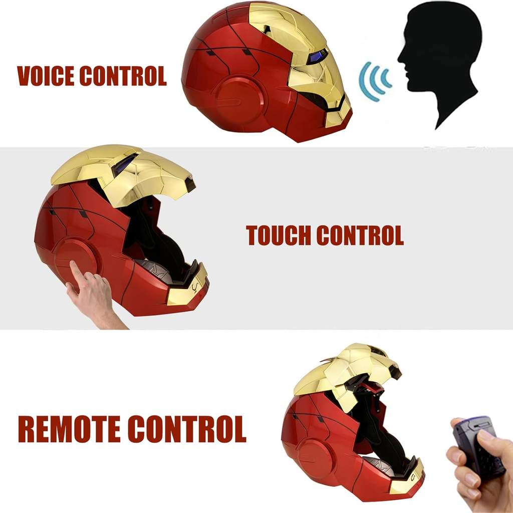 Iron Hero MK 5 1:1 Wearable Helmet :Voice, Touch, and Remote Control, Realistic Sound Effects, Can Cosplay and Collectible Figures for Man and Teen Ideal Gift