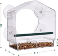 Outside Large Clear Window Mounted Bird House Feeders with Strong Suction Cups and Removable Seed Tray, Acrylic Clear, for Cardinals, Blue Jays, Finches