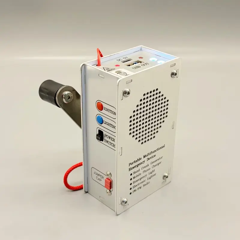 High-power 1000mAh hand-cranked generator, mini portable emergency power supply, safe and practical, suitable for leisure stress relief, outdoor adventure, camping, sudden power outages and other situations.