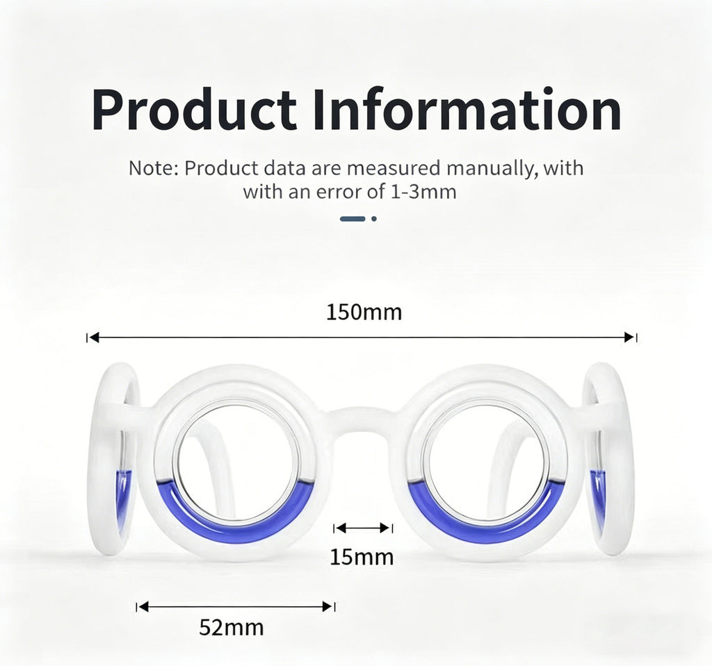 Anti-motion sickness glasses for adults and children, preventing dizziness from seasickness or car sickness. Liquid glasses to prevent vomiting.
