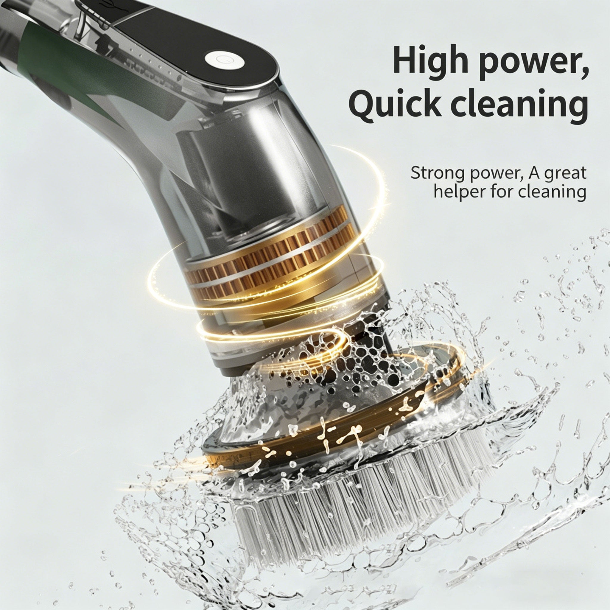 Electric cleaning brush, multi-functional household kitchen and bathroom glass cleaning brush, long and short, handheld powerful cleaning tool