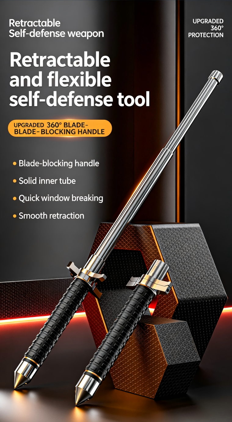 Hummer solid telescopic baton, self-defense weapon, legal car-mounted anti-wolf portable item.