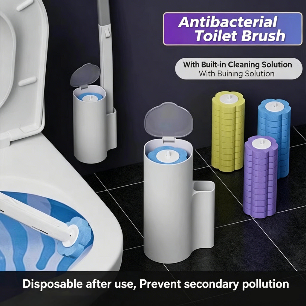 Disposable toilet brush head for household use, no dead angles, toilet cleaning brush head for thorough cleaning and stain removal.