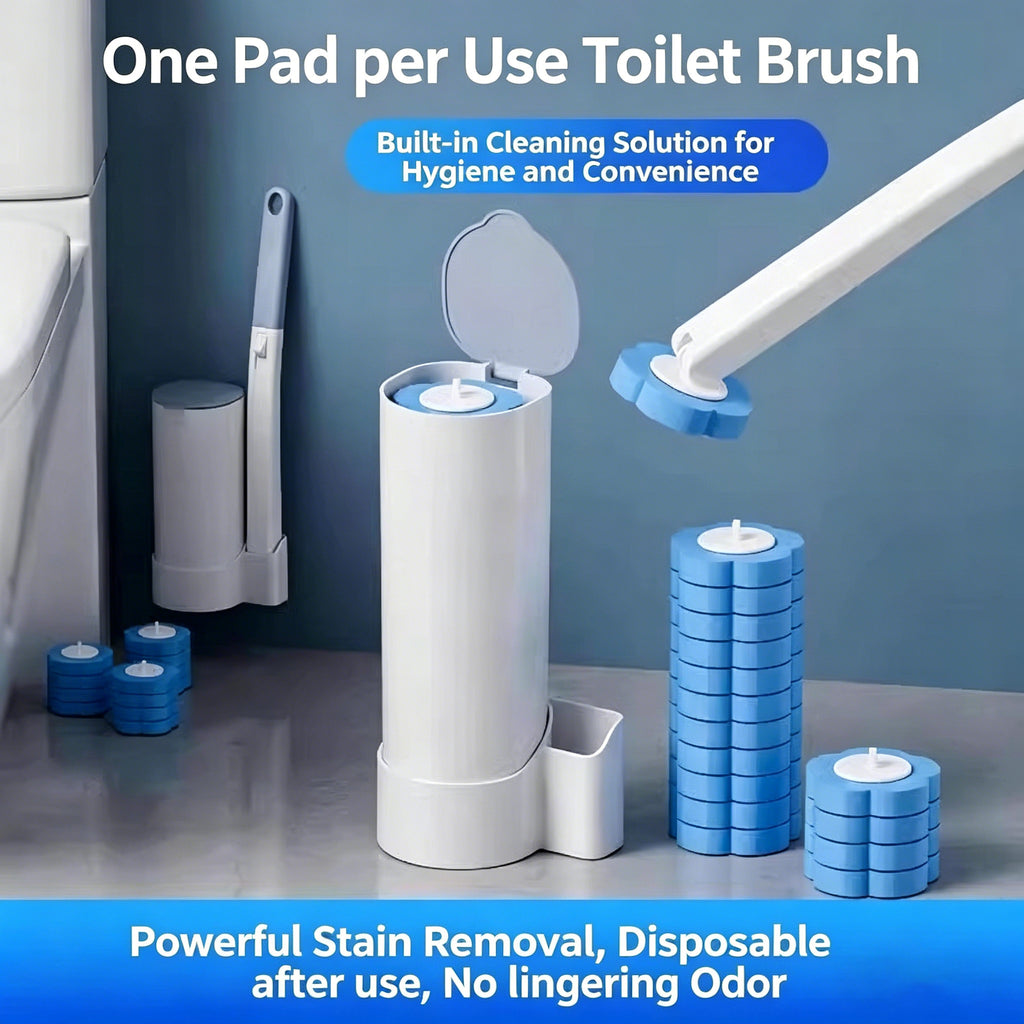 Disposable toilet brush head for household use, no dead angles, toilet cleaning brush head for thorough cleaning and stain removal.