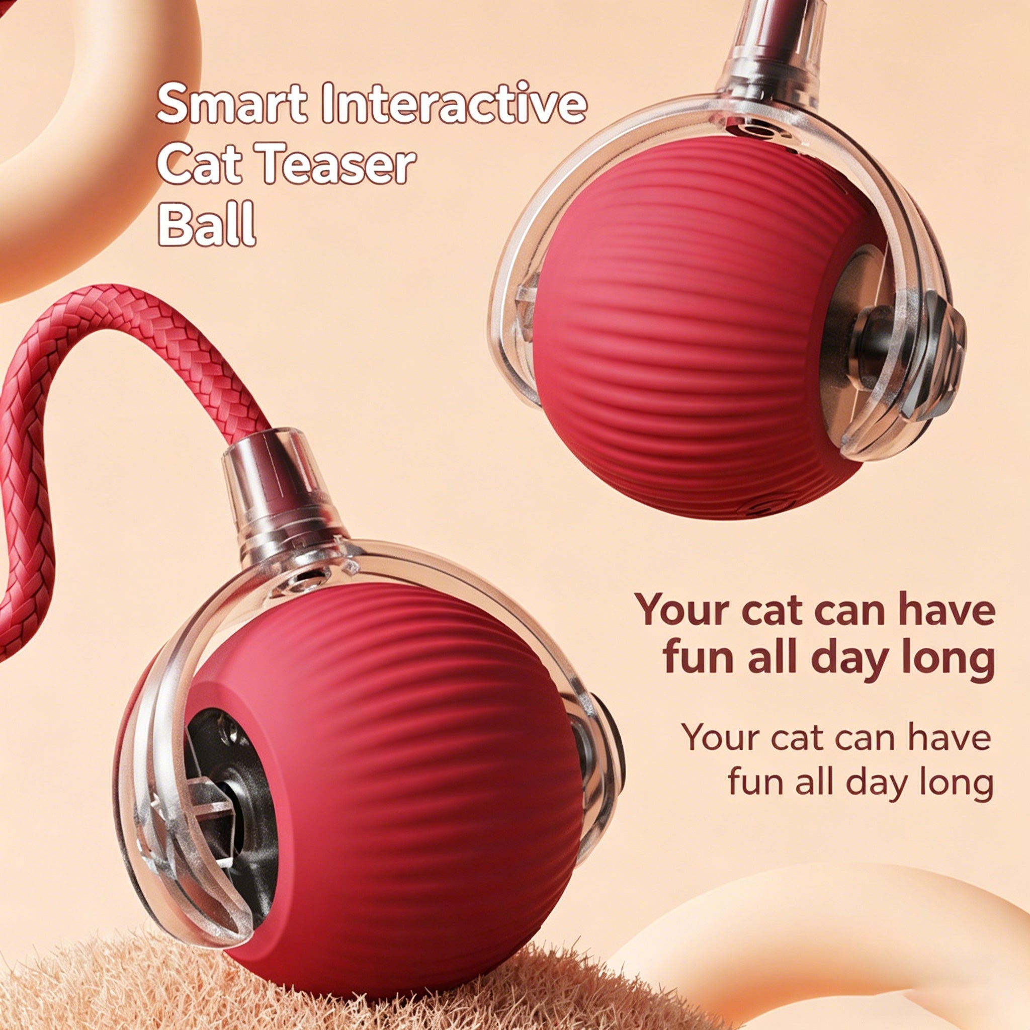 Cat toys for self-entertainment and relaxation, smart cat teasing ball, automatic cat teasing stick, cat and dog walking ball, electric rolling ball.