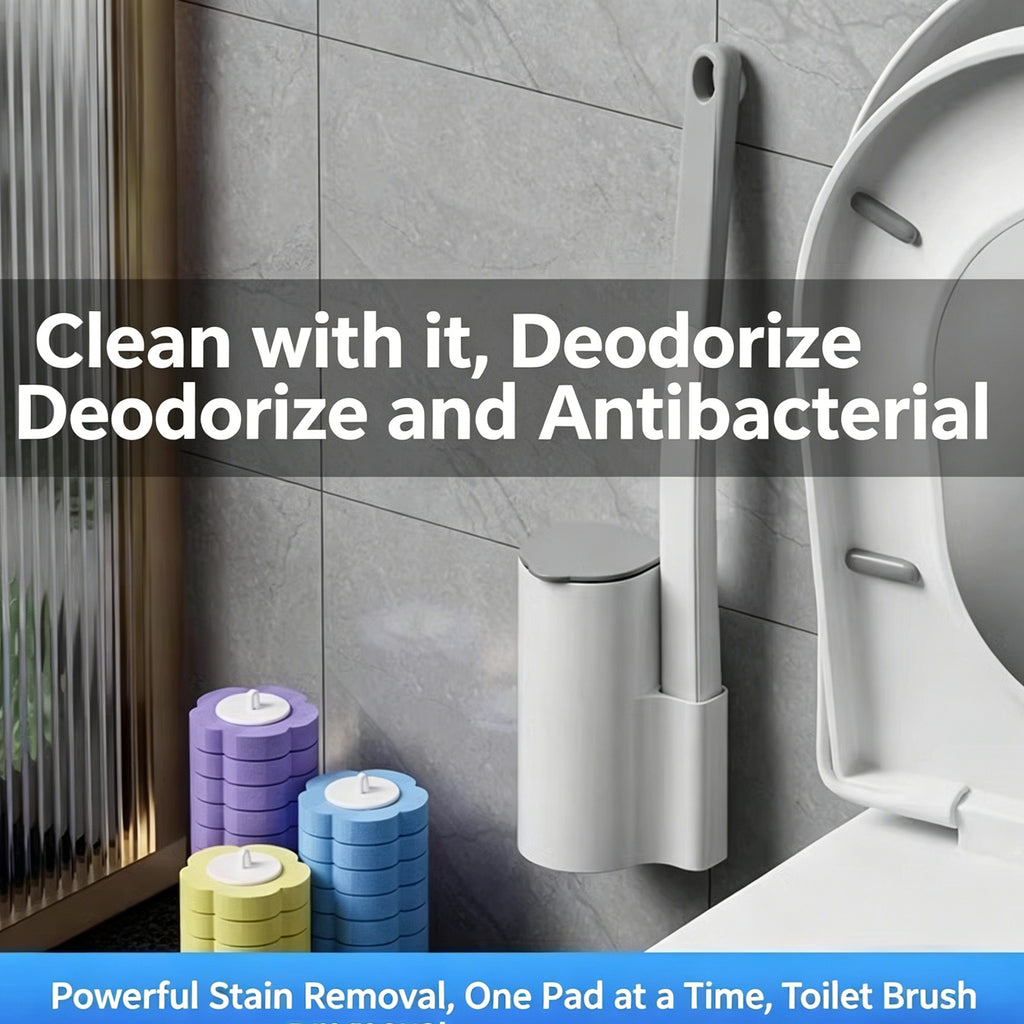 Disposable toilet brush head for household use, no dead angles, toilet cleaning brush head for thorough cleaning and stain removal.