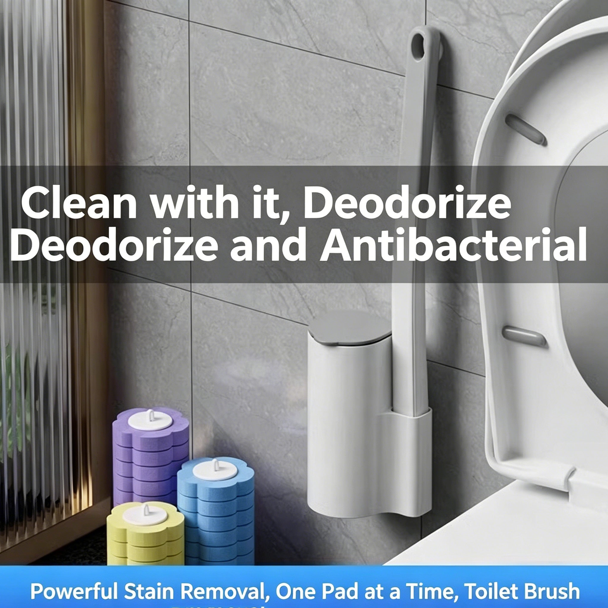 Disposable toilet brush head for household use, no dead angles, toilet cleaning brush head for thorough cleaning and stain removal.