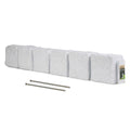 Beuta Landscape Edging | Garden Edging Border | Faux Stone Blocks for Lawn Edging, Flower Beds & Yard Edging – 1 Pack | Each Section Has 6 Blocks 48" L x 4" W x 6.5" H | 2 Spikes | Limewash