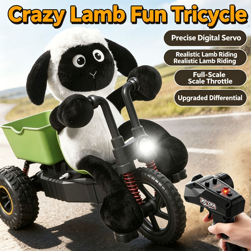 Miniature sheep tricycle pedal remote control car RC professional drifting and climbing off-road vehicle, a gift for boys.