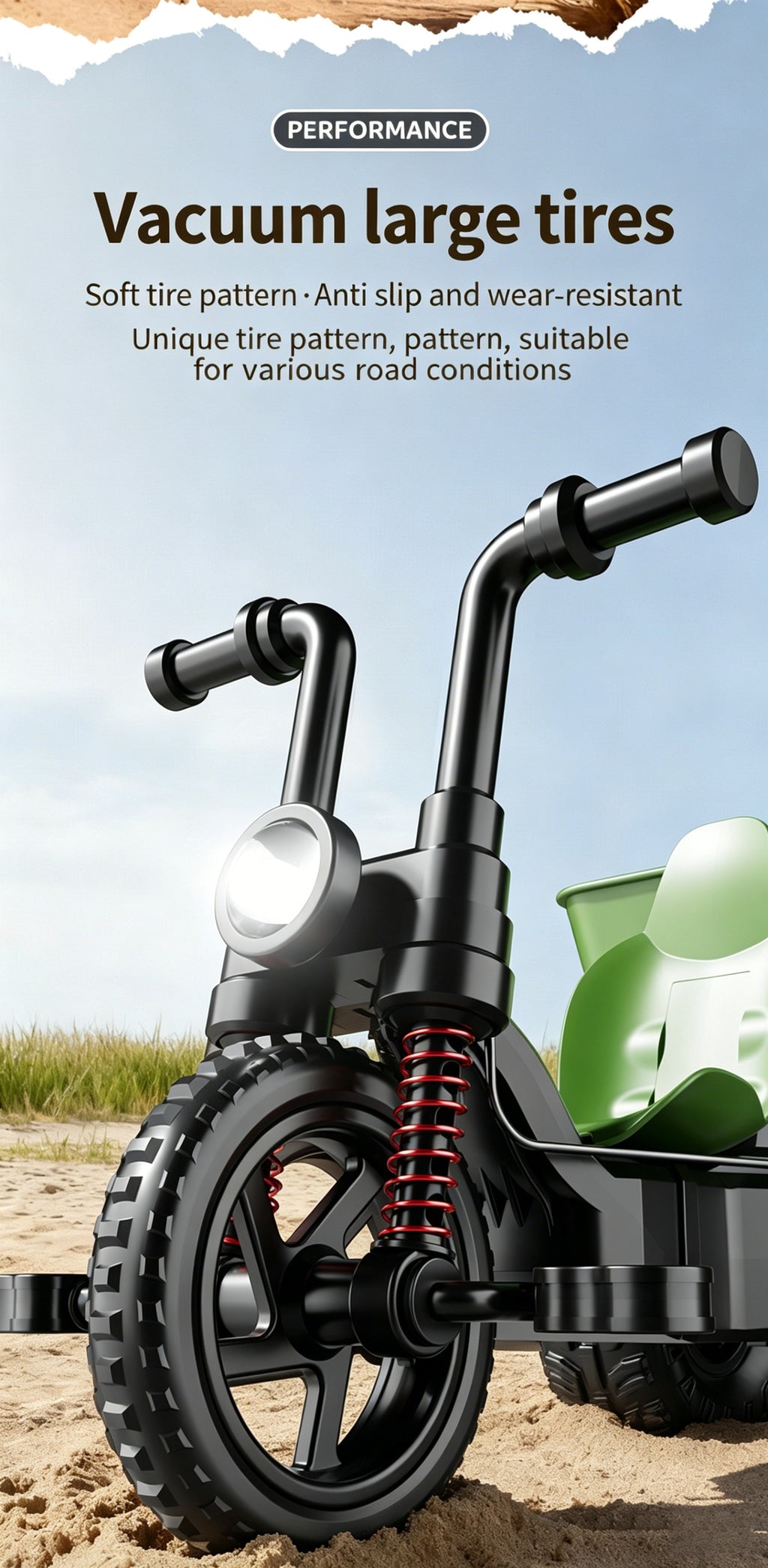 Miniature sheep tricycle pedal remote control car RC professional drifting and climbing off-road vehicle, a gift for boys.