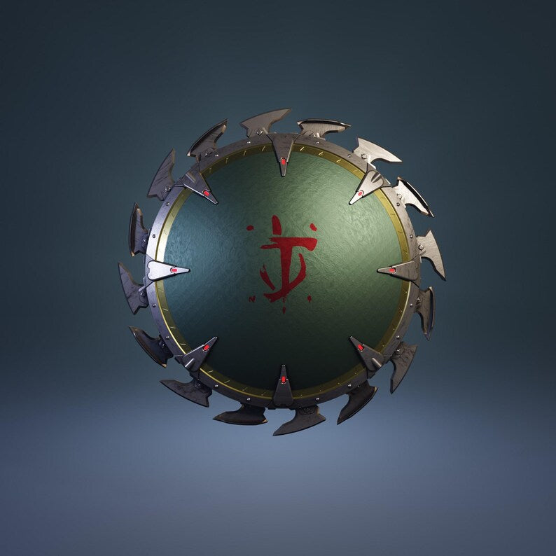 DOOM The Dark Ages shield, mechanical version. Functional Cosplay Prop. You can control the rotation.