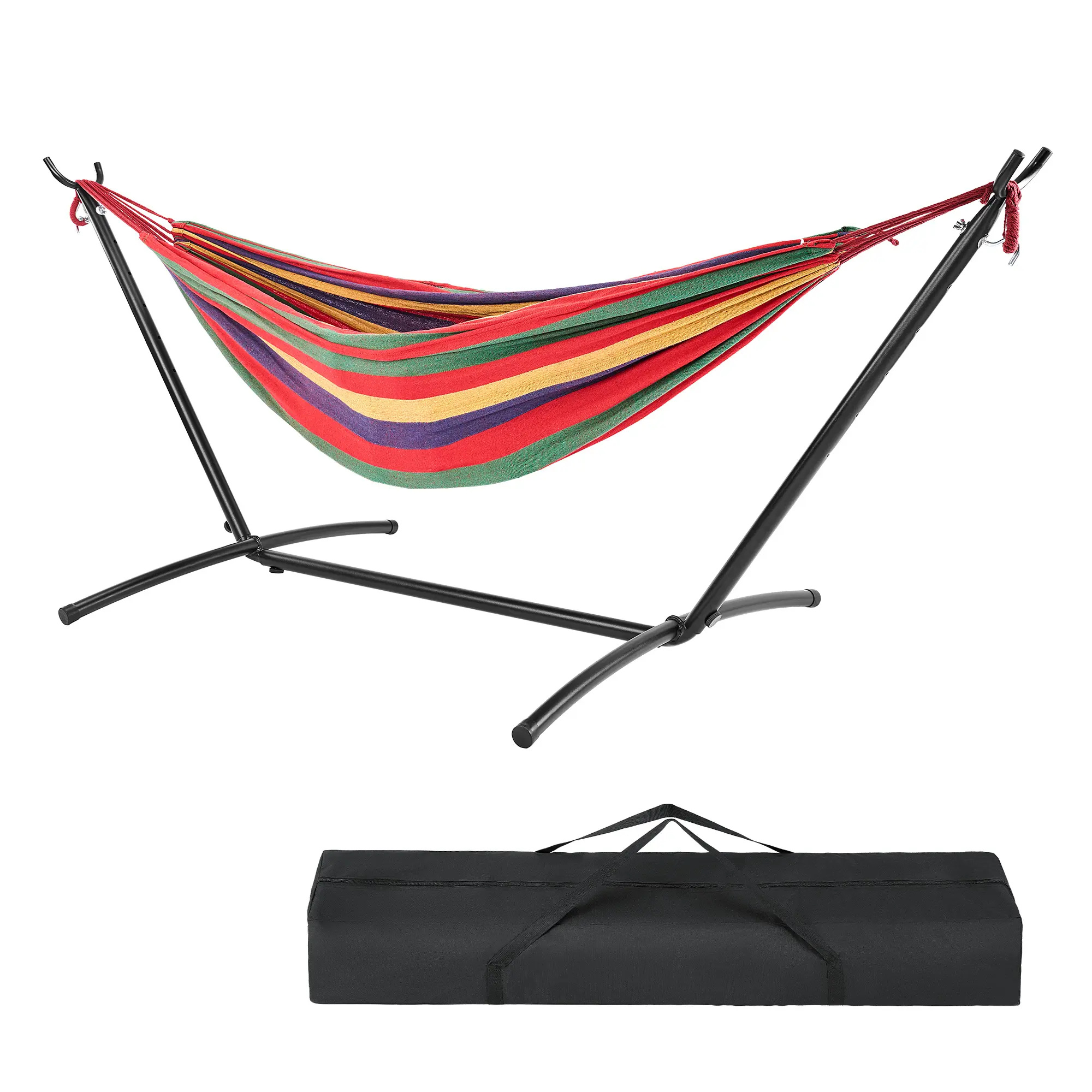 Hammock With Stand – 450 LB Capacity Steel Stand, Soft Lounge Swing, Quick No Tool Assembly, Lightweight Outdoor Hammock For Park Beach And Travel, Sturdy & Reliable, Vibrant & Breathable Comfort Soft Lounge Swing Soft Lounge Swing