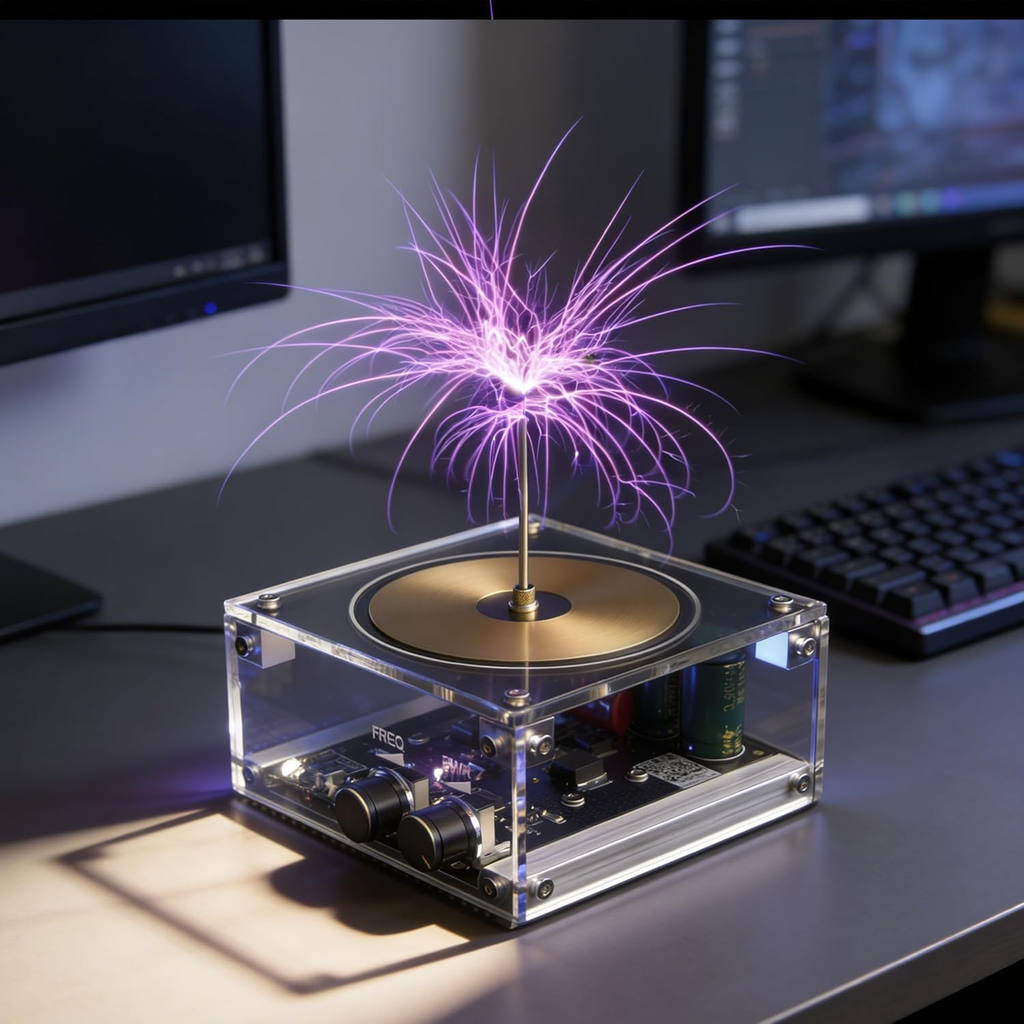 Solid State Music Tesla Coil Artificial Lightning Desktop Toy For unisex-adult Electric Power Wireless Transmission Model Science Experiment Tool