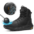 NORTIV 8 Men's Nano Composite Toe Work Boots Safety Boots with Side Zipper Construction & Warehouse Metrostrike-Nano Black All Seasons Round Toe Laces Closure - Worker Closed Footwear