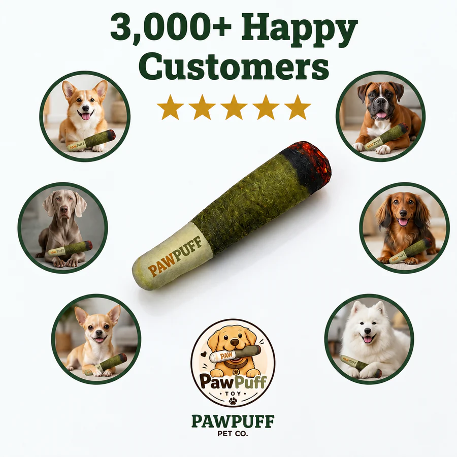 Green simulated cigar dog making sound toy