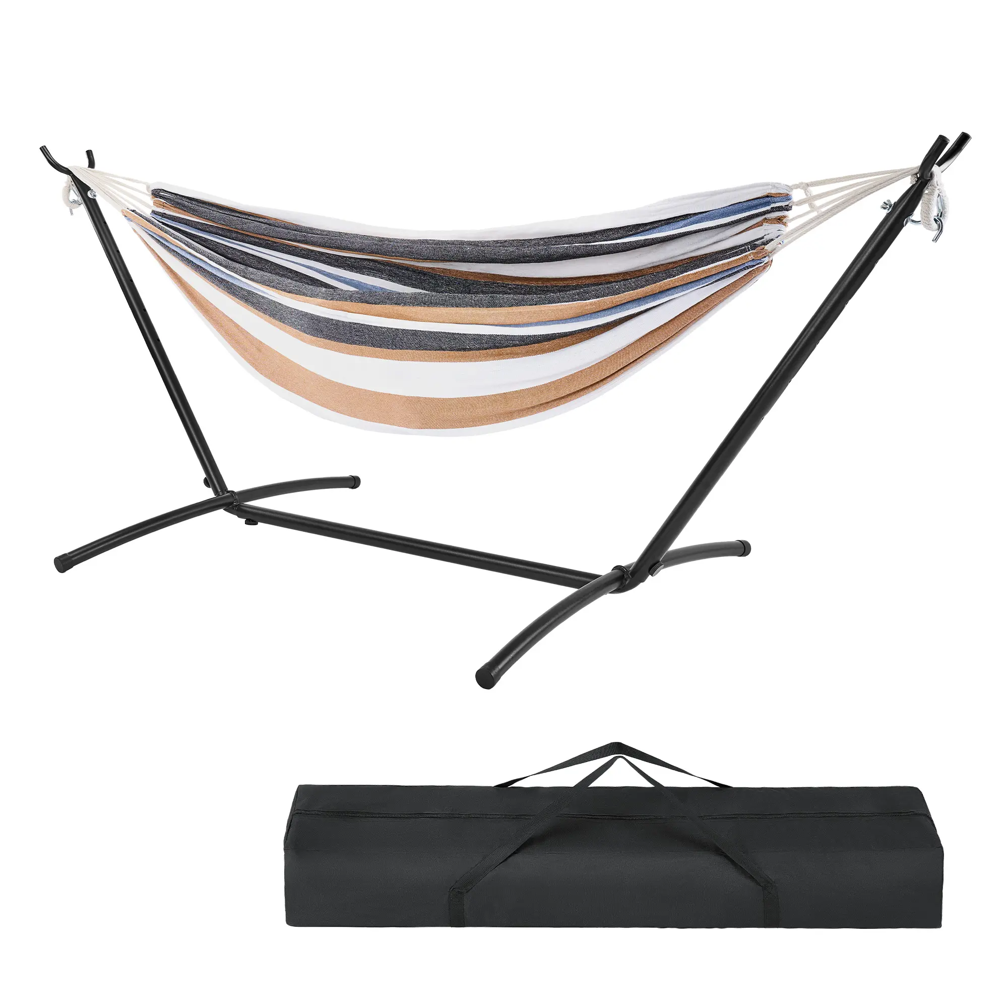 Hammock With Stand – 450 LB Capacity Steel Stand, Soft Lounge Swing, Quick No Tool Assembly, Lightweight Outdoor Hammock For Park Beach And Travel, Sturdy & Reliable, Vibrant & Breathable Comfort Soft Lounge Swing Soft Lounge Swing