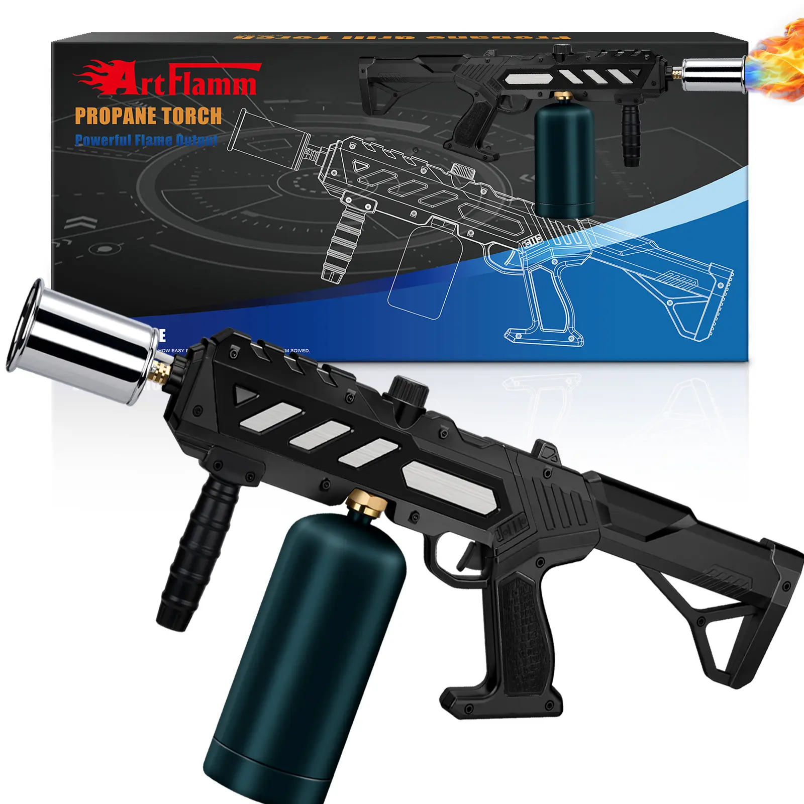 ARTFLAMM Powerful Propane Torch Gun, Multi-use Torch With Adjustable Flame, Blow Torch for Campfire, Fire Pit Starter, Fun Gift (Propane Tank Not Included) fathersdaygift