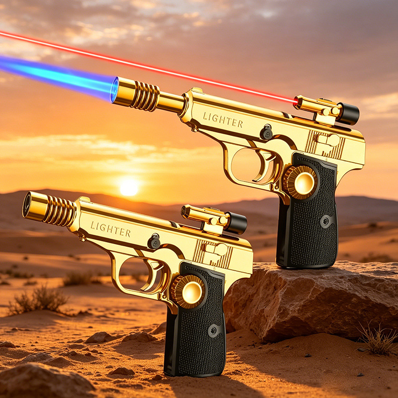 Mechanical telescopic lighter, high temperature and high power, windproof spray gun, suitable for outdoor barbecues and baking, Father's Day gift.