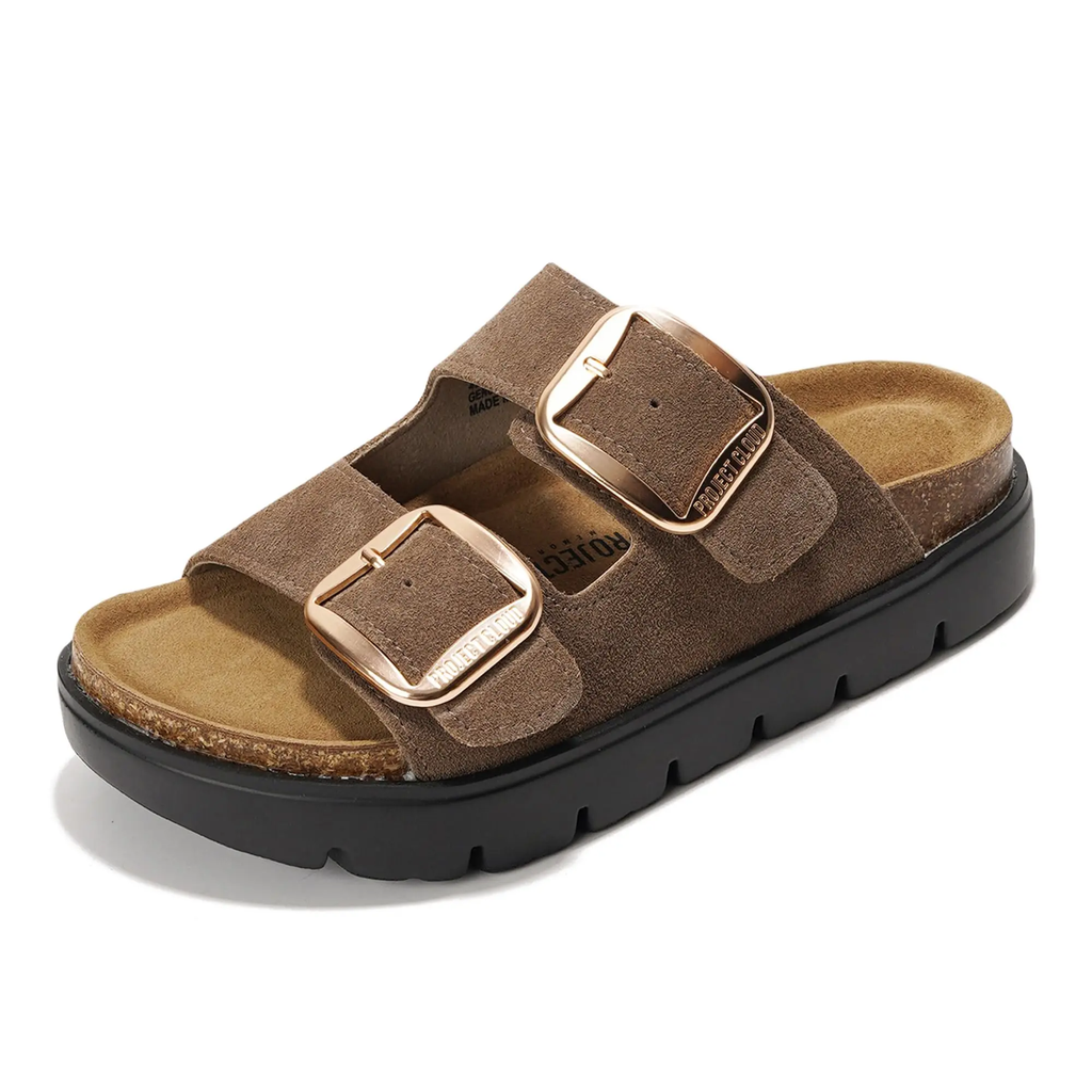 Women's Genuine Leather Flatform Platform Sandals | Summer Walking Footwear |  Non-Slip – Greece Chunky