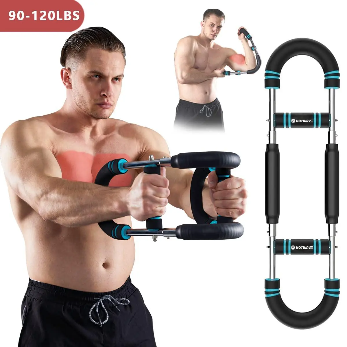 HOTWAVE Arm Trainer, Adjustable Chest Workout Equipment, Arm Trainer for Men, Chest Trainer for Men, Shoulder Muscle Training, Portable Spring Resistance Home Fitness Equipment SummerVibes fathersdaygift