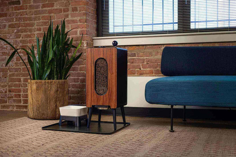 Cat and dog food bins, sealed and moisture-proof food storage containers, retro-style furniture, high-end natural wood color food storage bins