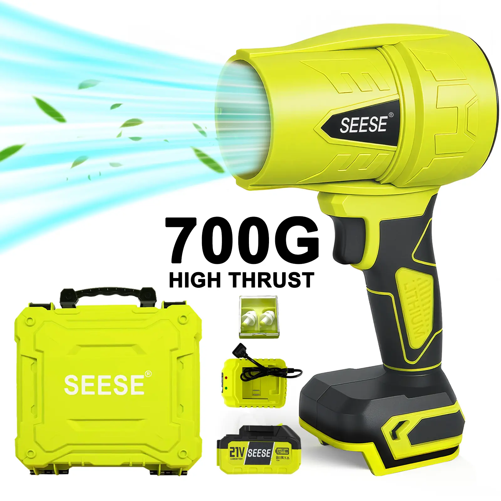 【FathersDayGift】SEESE Turbo Jet Blower,Leaf Blower, Violent Turbo Fan, Pure Copper Motor,Car Drying After Wash, Handheld Snow Blower,Cordless Turbo Power Air Duster,Home Improve,Garden Mainte Holiday gifts