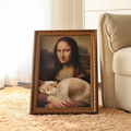 Mona Lisa Cat Scratcher Bed, Cat Living in Famous Painting, Art 4D Oil Painting Frame Nest for Artist Kitten, Easy-to-Assemble Bed Couch Cave Condo Creative Home Decoratioz